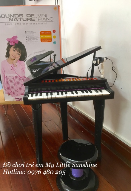 Đàn piano có micro cho bé size lớn màu đen