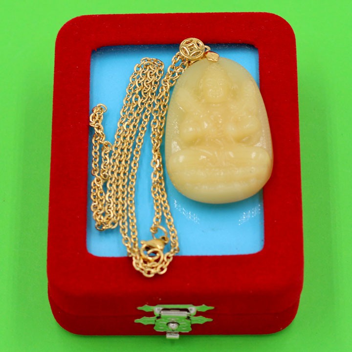 Mặt dây chuyền Phật Hư Không Tạng Bồ Tát màu vàng 4.3 cm MTVO6 - Hộ mệnh tuổi Sửu, Dần
