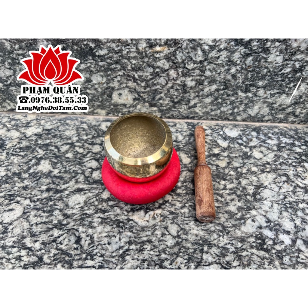 Chuông bằng đồng vàng, chuông mõ tụng kinh size 11cm