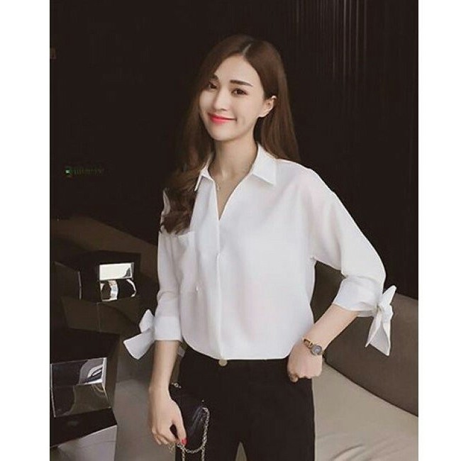 ❣️FREESHIP❣️Áo Sơ Mi Tay Nơ Nana