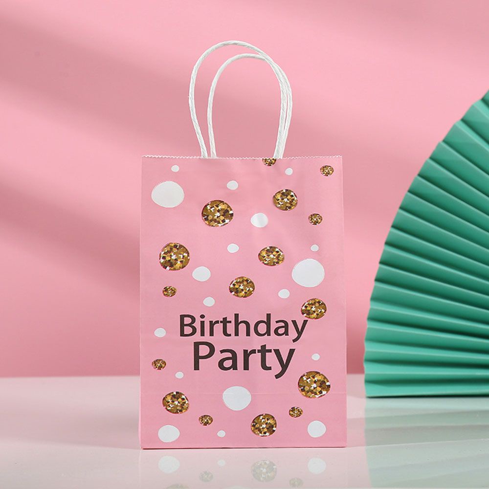 Túi giấy kraft đựng quà in họa tiết hoa có tay cầm cho tiệc cưới/sinh nhật