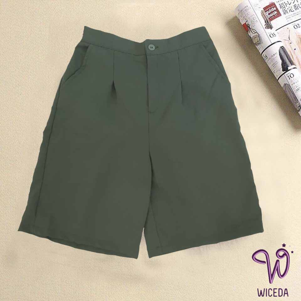 Quần lửng nữ ngố đũi đẹp ống rộng lưng cao,quần đùi nữ chất đũi tự nhiên nhẹ mát  khóa thật WICEDA QS350 | BigBuy360 - bigbuy360.vn