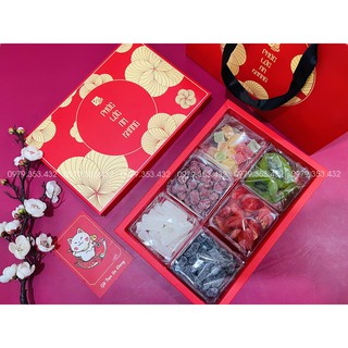 Set hộp quà mứt 6 món lộc xuân