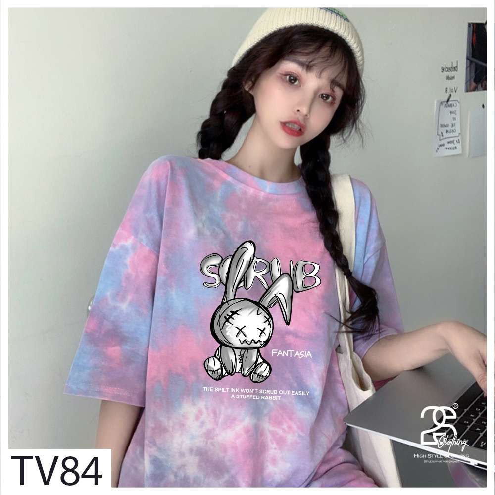 Áo Thun Nữ Phom Rộng 2s Clothing Áo Phông Nữ Đẹp Thời Trang Form Rộng Style Ulzzang Giá Rẻ In Hình Thỏ Rabbit TV84 | BigBuy360 - bigbuy360.vn