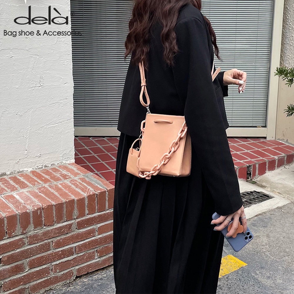 Dela Túi Đeo Vai Hình Vuông Cỡ Nhỏ 2022 Kiểu retro Thời Trang Mùa Xuân Cho Nữ