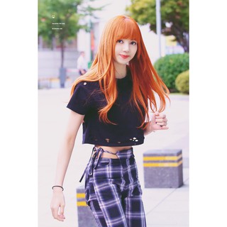 Set áo đen+quần kẻ caro Lisa blackpink