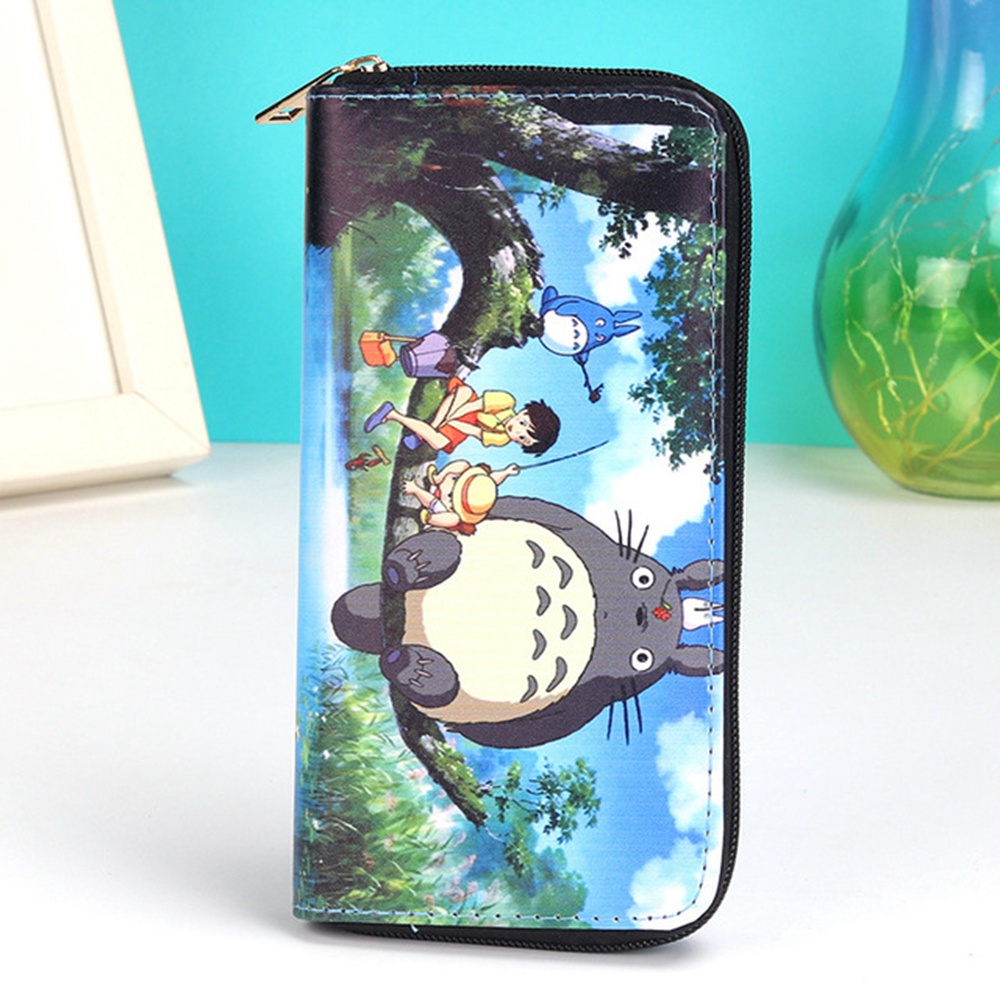 Ví dài nữ da PU in hình totoro dễ thương tùy chọn