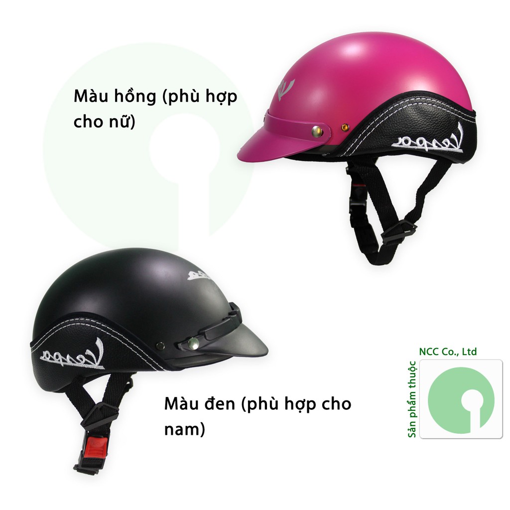 Mũ nón bảo hiểm nam nữ giúp an toàn - bảo vệ đầu khi tham gia giao thông - NHK-NBHVESPA-D (Nhiều màu)