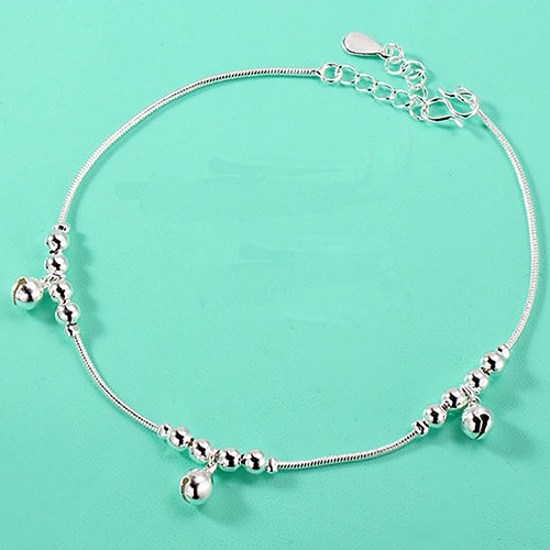 Lắc chân phối 3 chuông và 12 hạt tròn thời trang sang trọng dành cho nữ