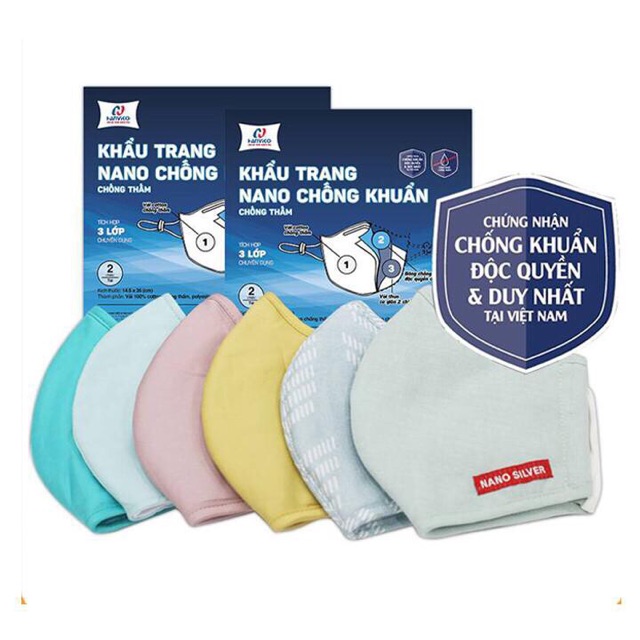 Set 2 Khẩu Trang 3 Lớp Hanvico Kháng Khuẩn(Giao Ngẫu Nhiên)