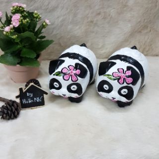 Heo đất handmade - panda