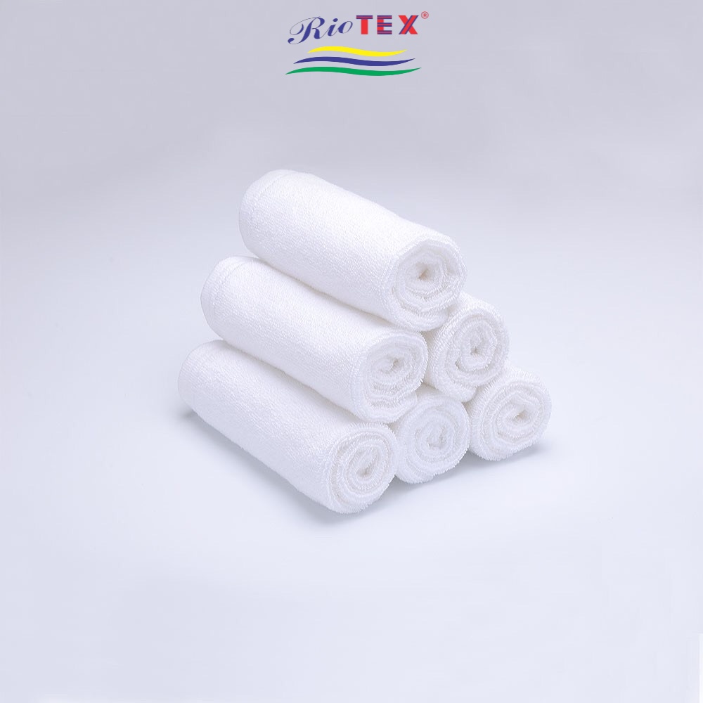 Khăn Mặt RIOTEX- Khăn trắng Bền Đẹp Kích Thước 35x75cm 150g A dành cho Gia Đình, Khách Sạn, Spa...