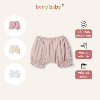 Quần đùi bé gái BERRY bo gấu nhiều màu vải xô muslin mềm mịn SHORT