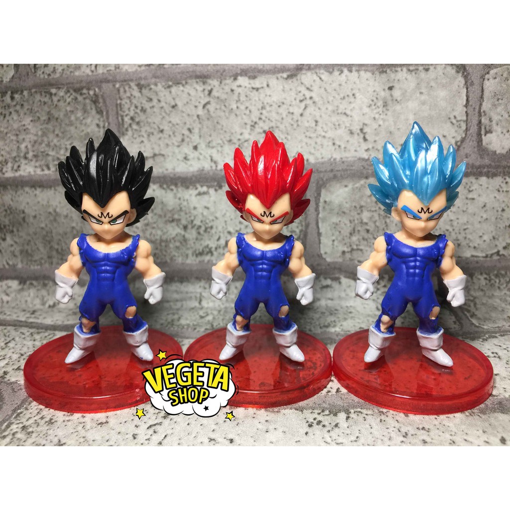 Mô hình Dragon Ball - Set 3 mô hình Majin Vegeta SSJ God Blue - WCF - Cao 7cm