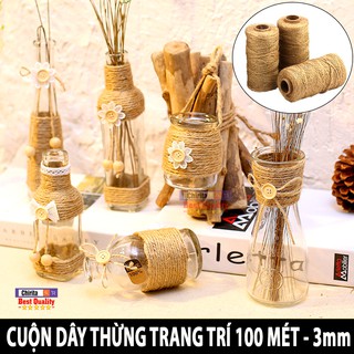 Cuộn 100 Mét Dây Thừng Trang Trí Sợi 3mm - Dây Trang Trí - Dây Trang Trí Hanmade - Trang Trí Quấn Lọ Hoa, Treo Ảnh, Quấn