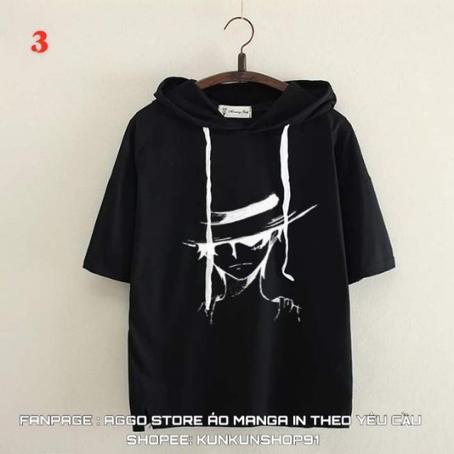 Áo Hoodie Tay Lửng Luffy One Piece Mũ Rơm | BigBuy360 - bigbuy360.vn