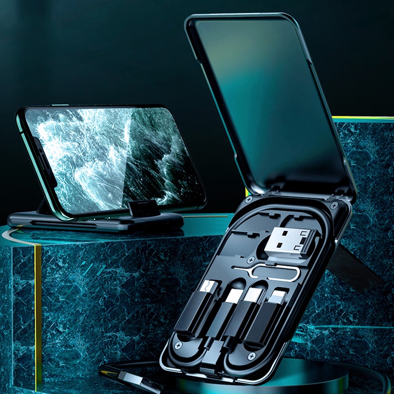 Bộ dây cáp sạc nhanh Hoco 3A Type C-Type C có đầu chuyển đổi Micro-Type C/-Type C/USB-Type-C và que chọc thẻ