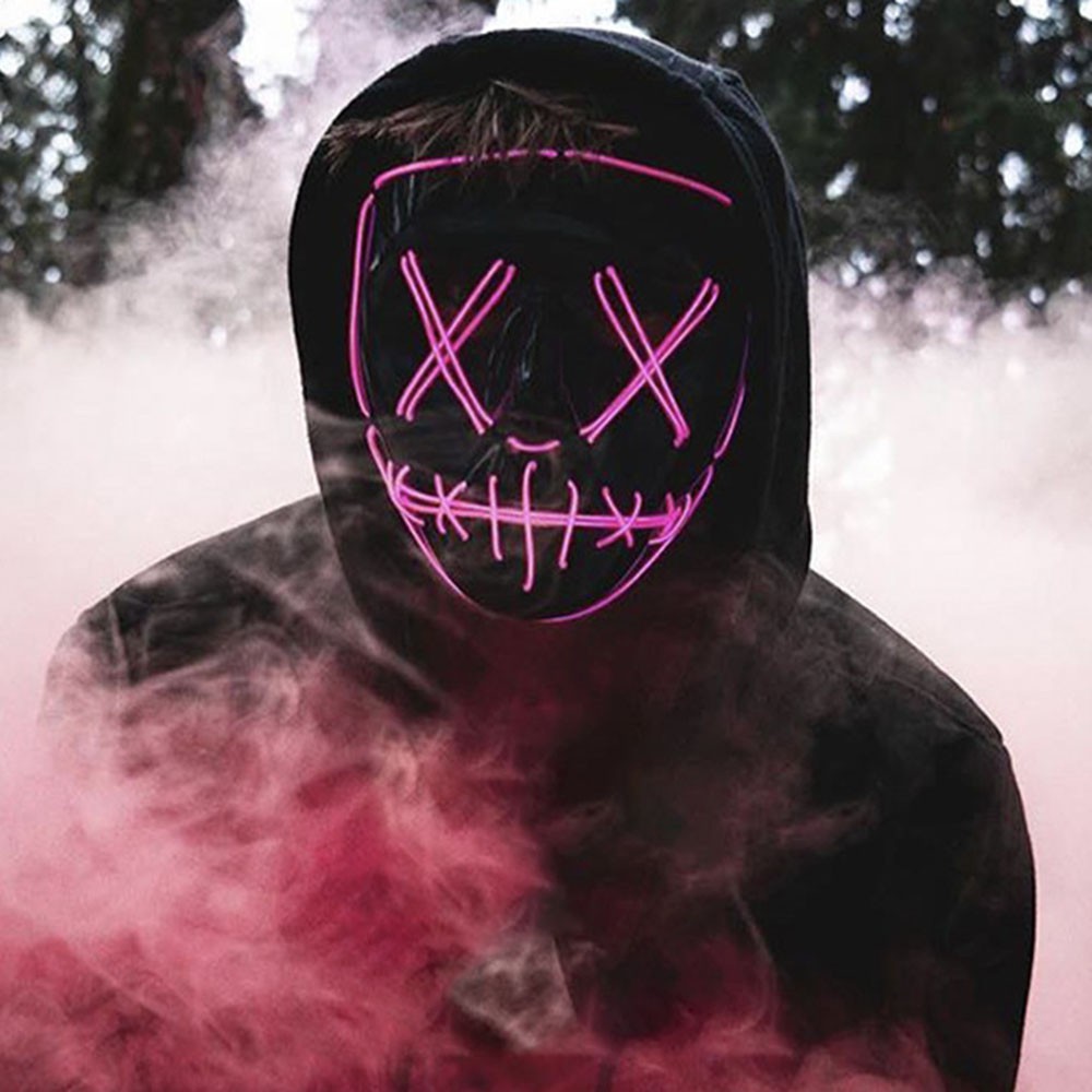 Mặt nạ Hacker thanh trừng, mặt nạ phát sáng hóa trang halloween HOT TIKTOK