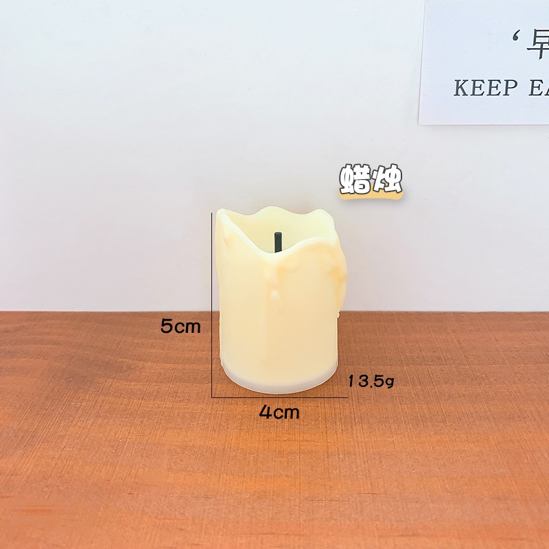 Đèn Để Bàn Decor Hình Nến Điện Tử Dạng Sáp Chảy Kèm Đế Cột La Mã Nghệ Thuật