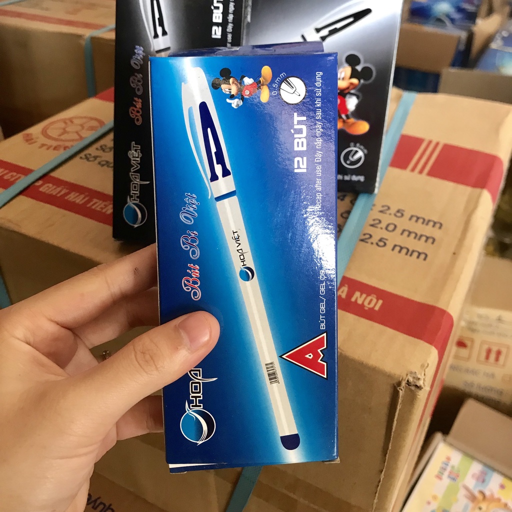 Combo 12 Chiếc Bút Chữ A Hoa Việt Màu Đen Và Xanh