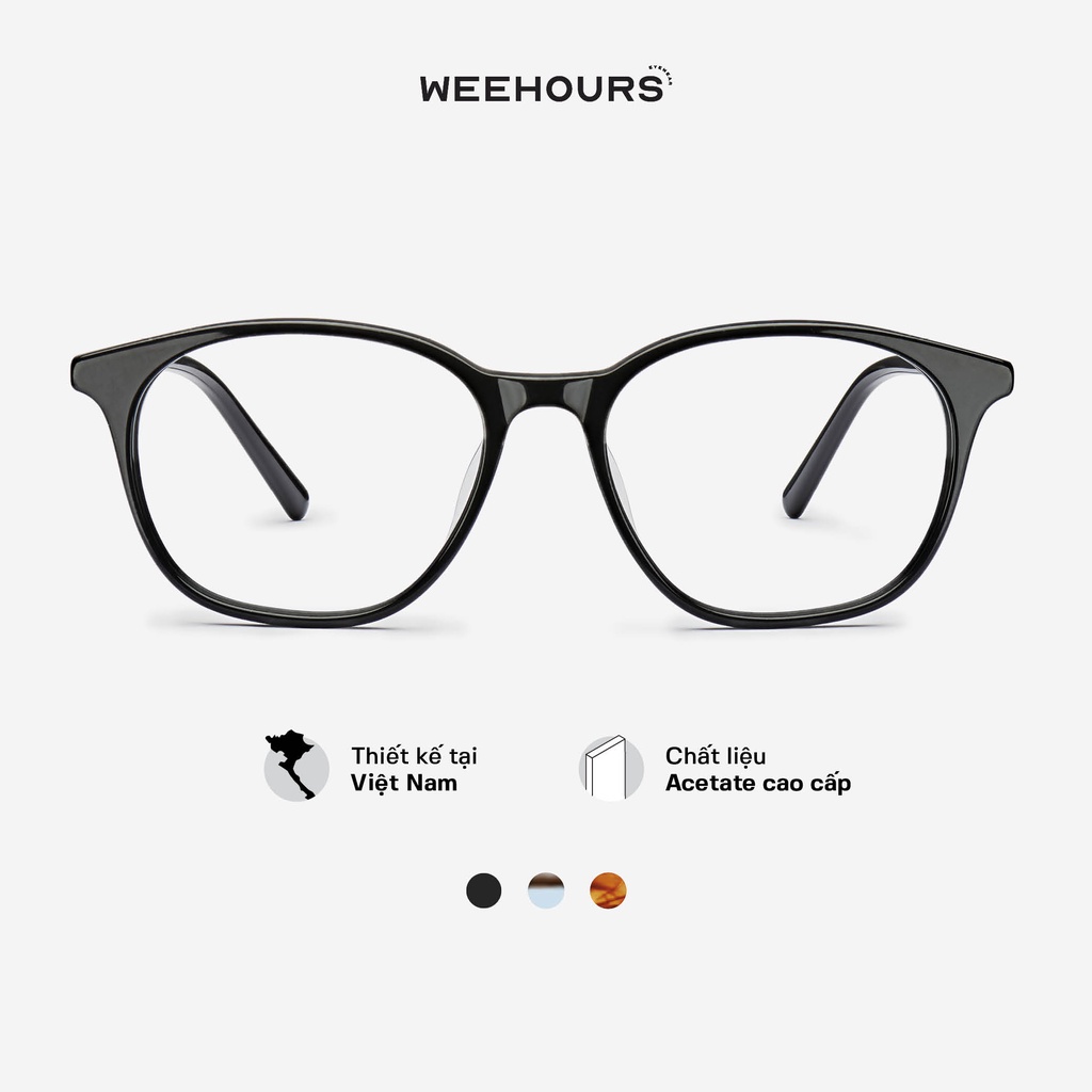 Gọng kính cận nam/nữ WeeHours HAF, dáng vuông thời trang, nhựa Acetate cao cấp