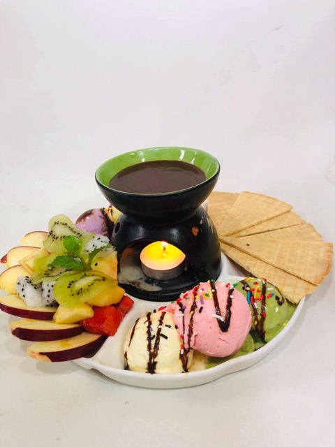 Khay lẩu kem liền 4 ngăn size 24cm