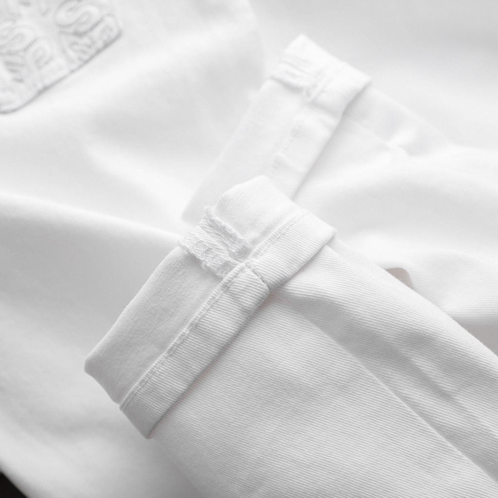 Quần Jean Skinny Puth Màu Trắng Chính Hãng Fapas Chất Liệu Denim Dày Dặn Rách Rối - FAPAS