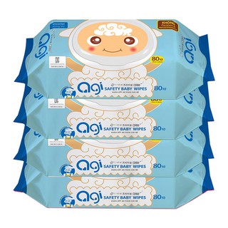 Combo 05 gói khăn ướt agi 80 tờ không hương
