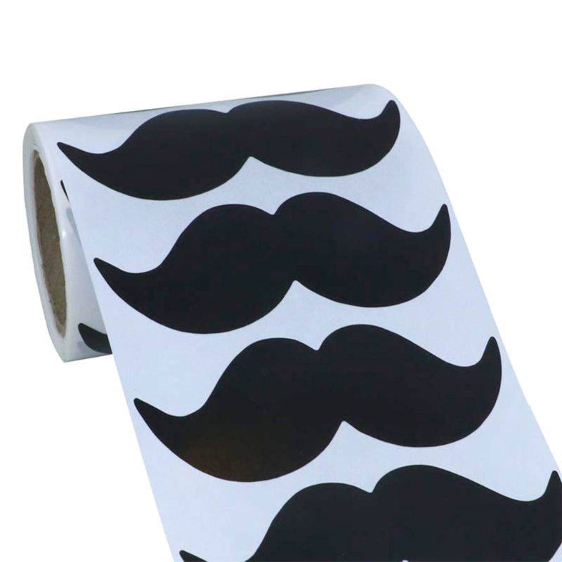 ✿ Cuộn 200 Nhãn Dán Hình Ria Mép Chống Thấm Nước Trang Trí Laptop Xe Hơi Lọ Hoa Nhà Bếp