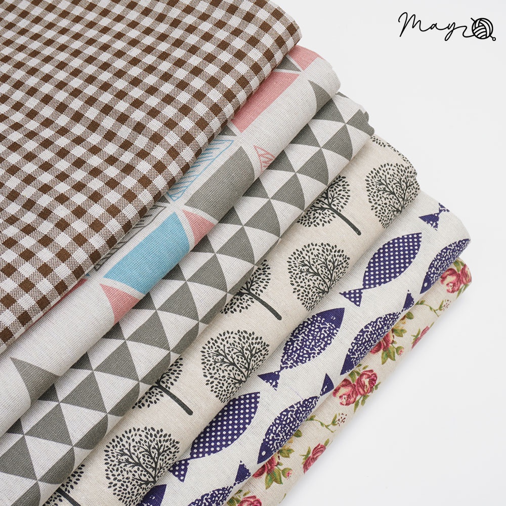 Vải canvas họa tiết Tiệm tạp hóa nhà may 50x70cm 50x150cm 100x150cm