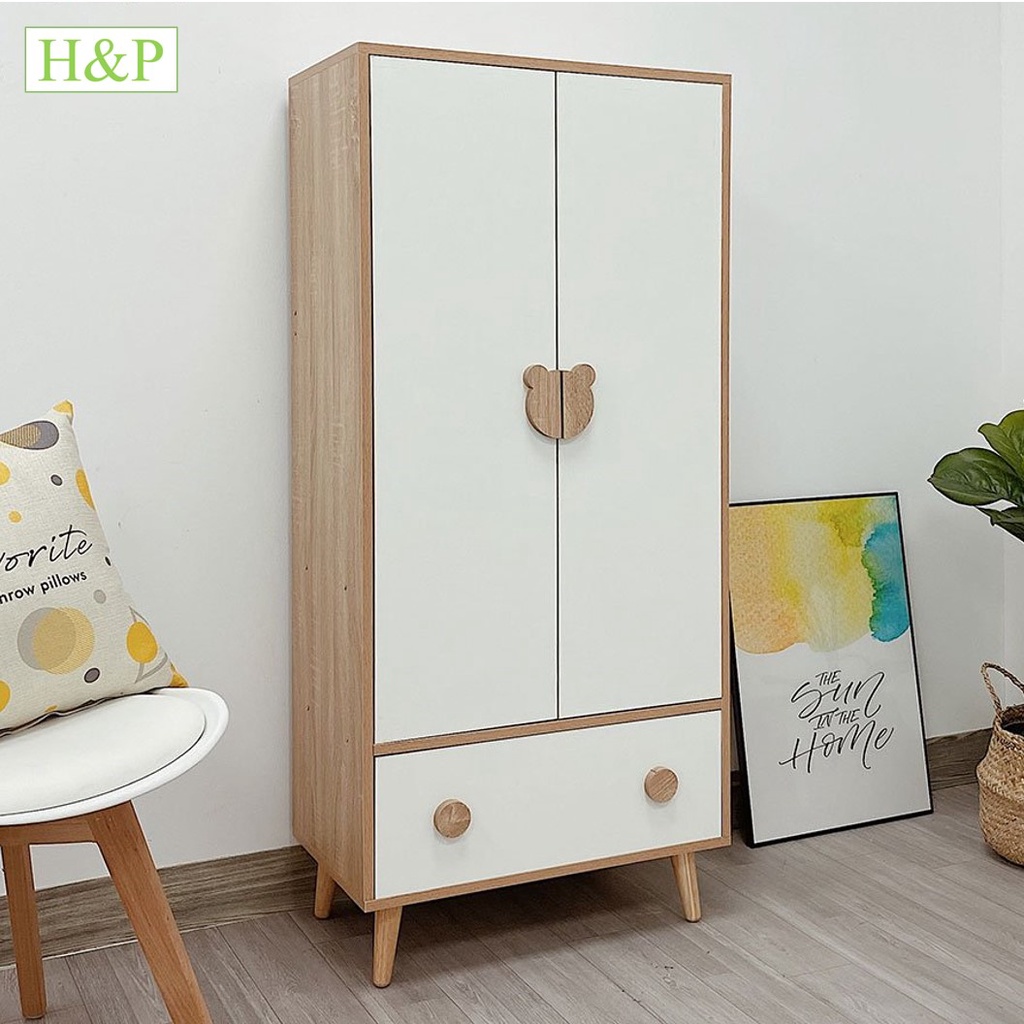 Tủ Quần Áo Trẻ Em Bear Shelf Thông Minh Nhỏ Xinh Hiện Đại H&P GP123