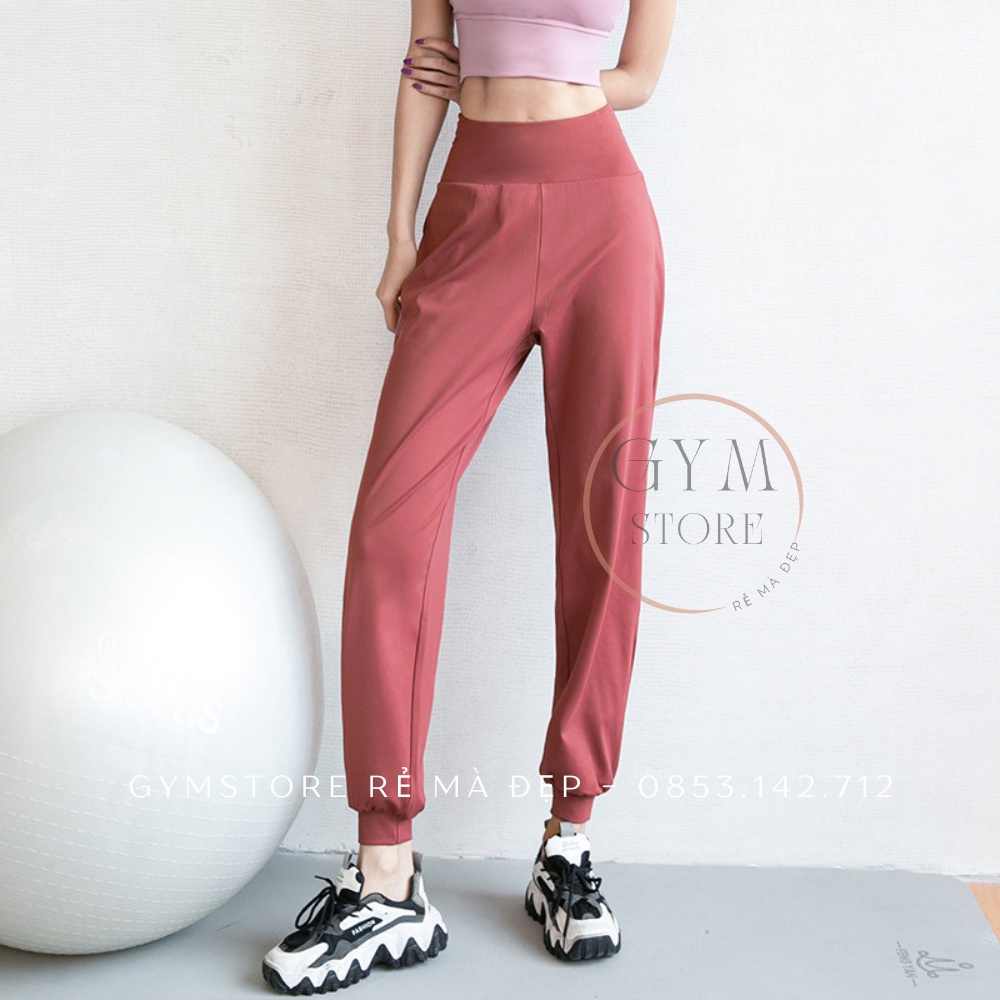 Quần Jogger Ống Rộng Thể Thao Nữ Tập Gym Yoga Thun Co Giãn Thoáng Mát GYMSTORE 091