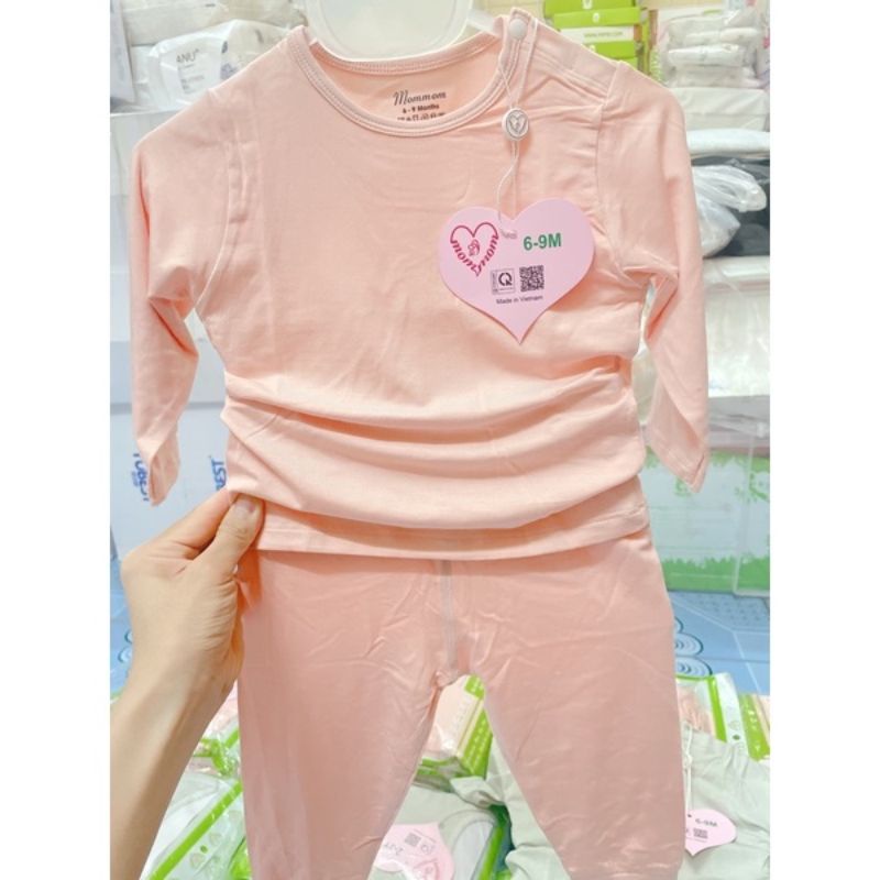 Bộ dài tay cài vai chất sợi tre cao cấp hãng MomMom