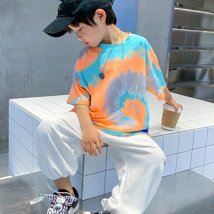 Áo Thun Tay Ngắn Họa Tiết Tie-Dye Phong Cách Mới Dành Cho Bé Trai