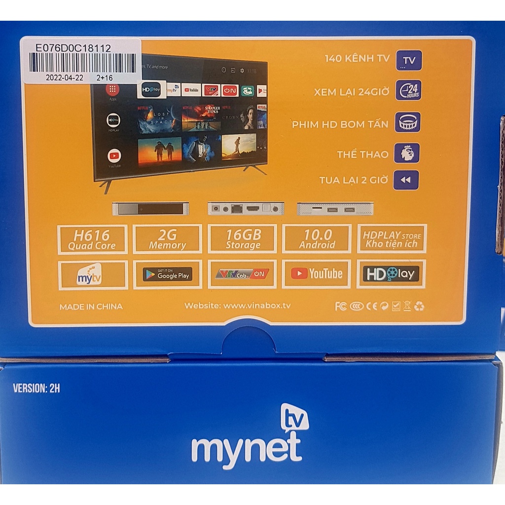 Android tivi box mytv net mynet 2H ram 2G rom 16G , Hệ điều hành Android 10, BLUETOOTH | Chính Hãng