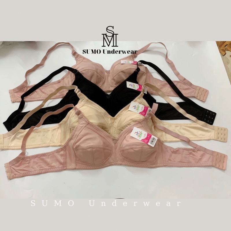 Áo lót cotton mềm, bigsize, mút vải mỏng 0,2cm, phom quả to cúp C, không gọng. SUMO Underwear - áo ngực bigsize