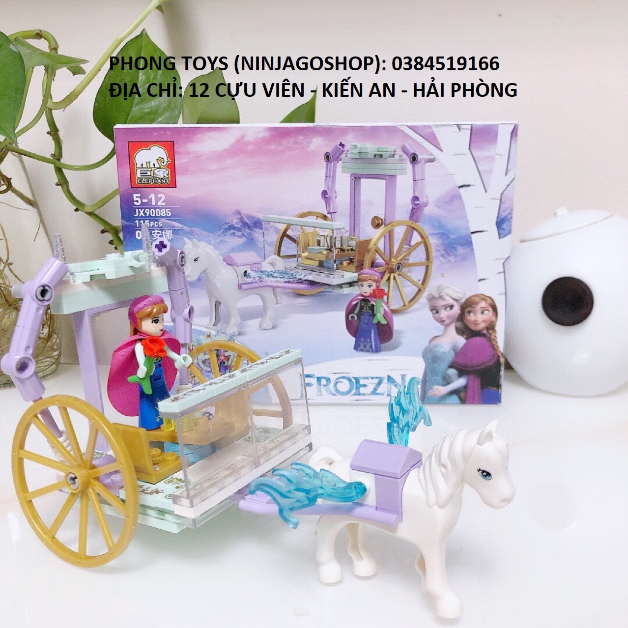 [Chính hãng] Lắp ráp xếp hình Lego ELSA Bé Gái FRIENDS ELEPHENT JX 90085 : Cỗ xe ngựa và tòa tháp của ELSA (4 bộ)