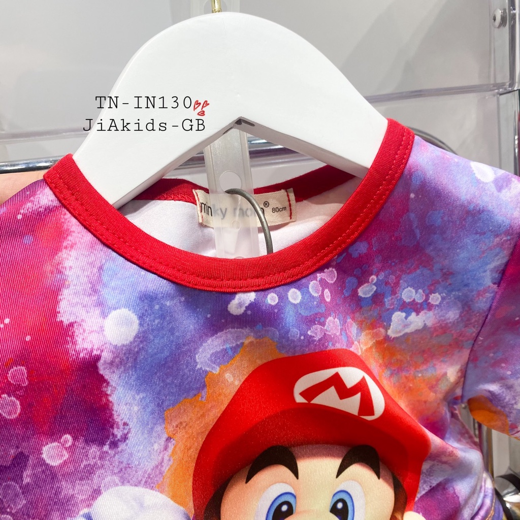 [Cho bé 8-27kg] Bộ Cộc Tay Minky Mom Vải Thun, Thiết Kế Mới, In 3D Cho Bé Trai, Bé Gái 0-7 tuổi -TN-IN130