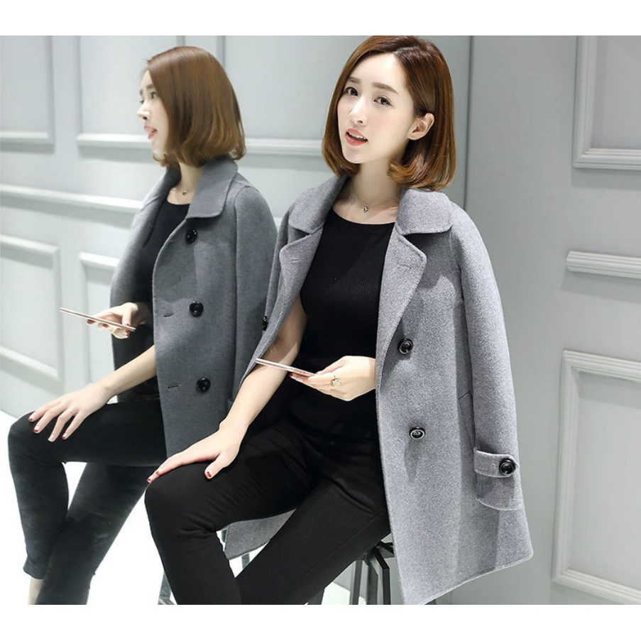 Áo Khoác Dạ Nữ Ngắn Giản Dị AD17 - Hàng Quảng Châu Cao Cấp