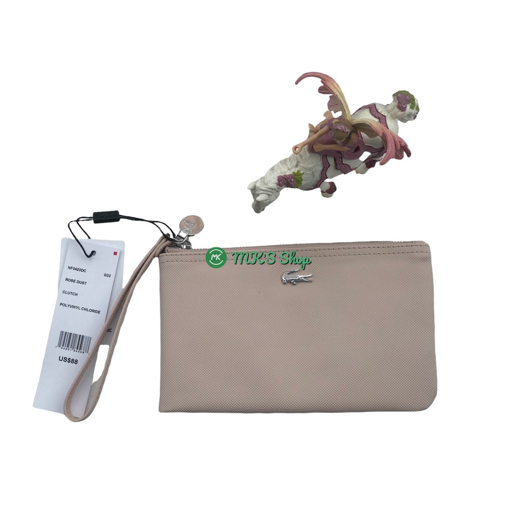 VÍ CẦM TAY LACOSTE MÀU HỒNG