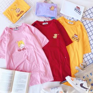 Áo thun ngắn tay thêu hình ulzzang - ẢNH THẬT