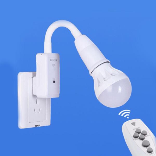 E27 LED Remote Control Plug Lamp Holder Light Base for Night Light Bedside Lamp 