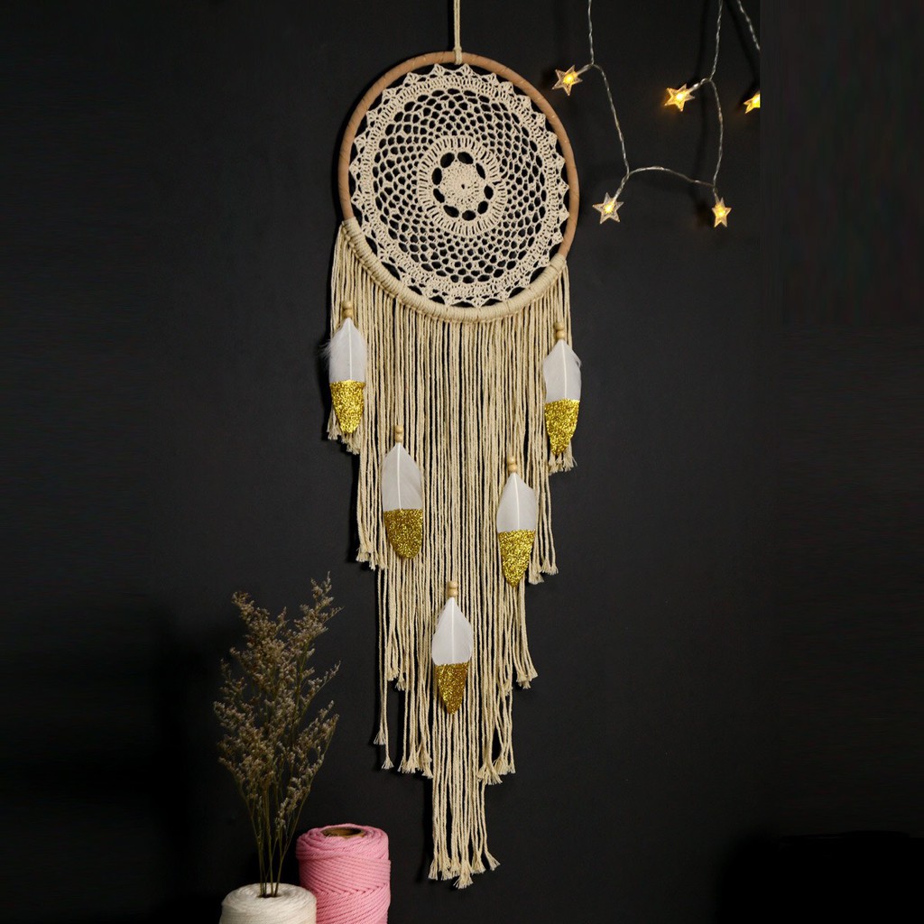 (Mẫu 19) Macrame Dreamcatcher Trang Trí Phòng Ngủ, Cửa Hàng, Homestay Tuyệt Đẹp