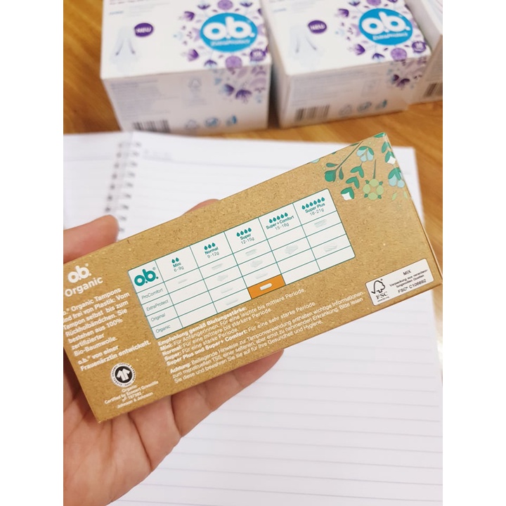 Băng vệ sinh Tampon Ob Organic Supper 14c 4 giọt - Đức