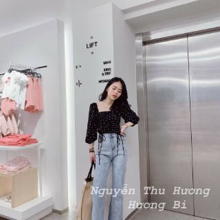 ÁO DÂY RÚT CHẤM BI CỰC XINH