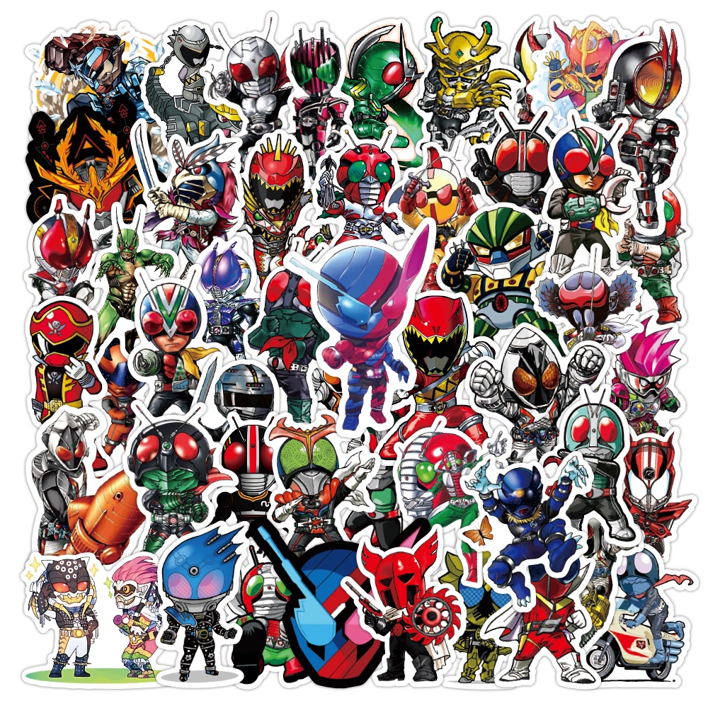 Bộ 50 Miếng Dán Trang Trí Hình Kamen Rider Phong Cách Nhật Bản Độc Đáo