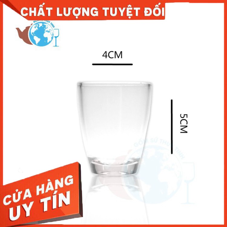 Bộ 6 ly chén thủy tinh uống nước uống rượu loại nhỏ- chén hạt mít.