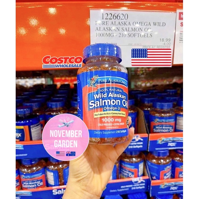 Air Mỹ🇺🇸Dầu Cá Hồi Salmon Oil Pure Alaska Omega 3 210 viên Date Mới