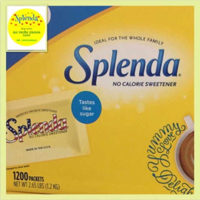 Đường splenda 1200 gói ( thùng vàng in logo cờ Mỹ)