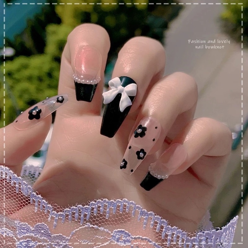 [Hàng mới về] Túi phụ kiện nơ/ gấu dán trang trí móng tay nghệ thuật 3D đáng yêu tiện lợi